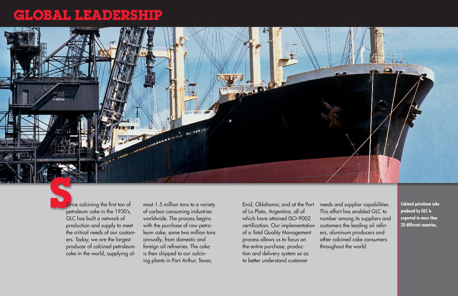 Great Lakes Carbon / SLG Carbon: Ship Loading, Global Leadership